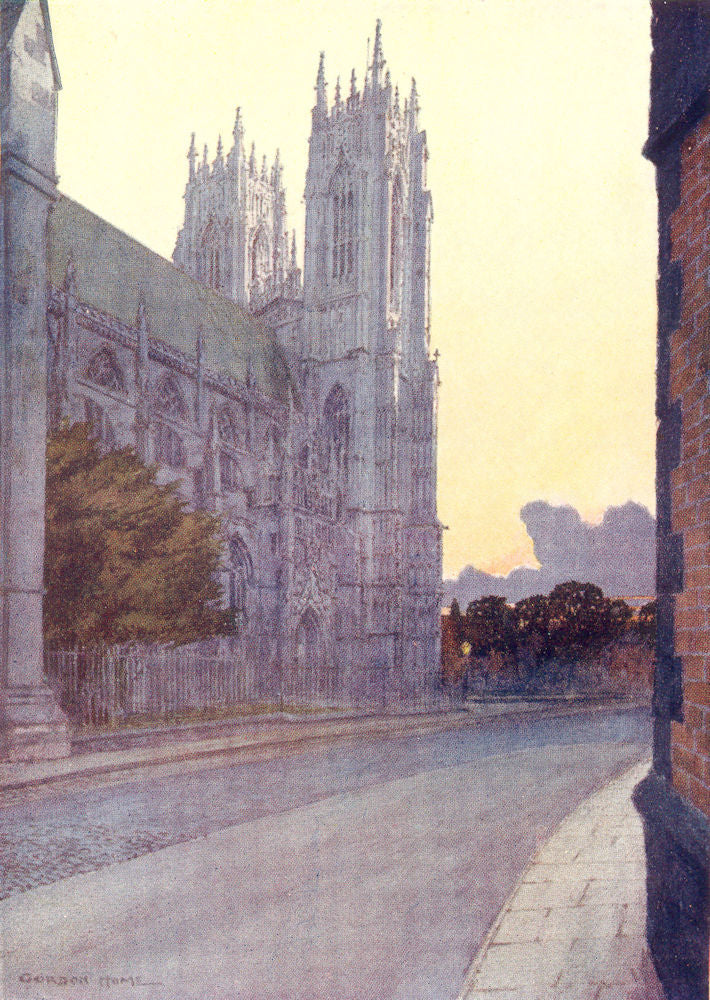 YORKS. Beverley Minster 1908 old antique vintage print picture